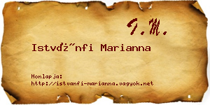 Istvánfi Marianna névjegykártya