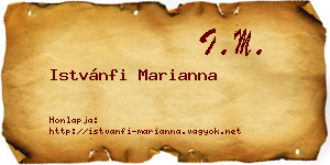 Istvánfi Marianna névjegykártya